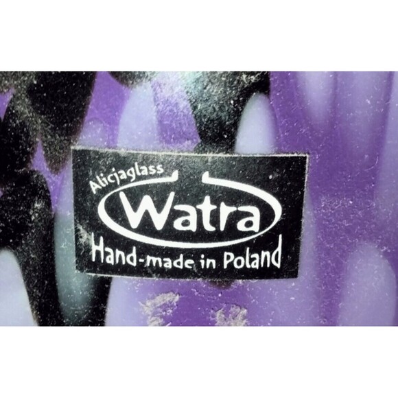 Watra Alicjaglass Purple Oval Vase Handmade In Poland 15” Tall Violet Hand Made - Picture 3 of 3